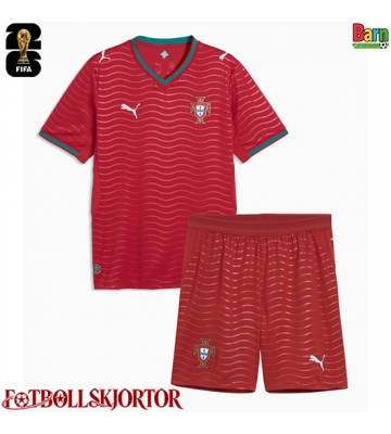 Portugal Hemmakläder Barn VM 2026 Kortärmad (+ Korta byxor)